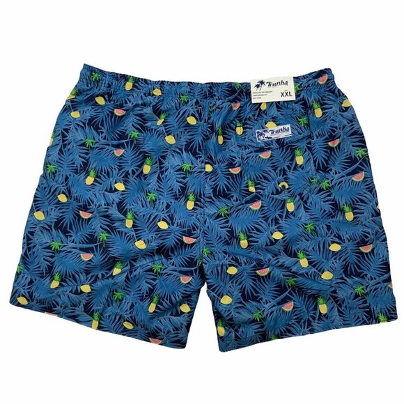 Trunks Sano Short Swim Trunks 2XL XXL Blue Pineapple Swingers Beach Swimsuit - Picture 2 of 12